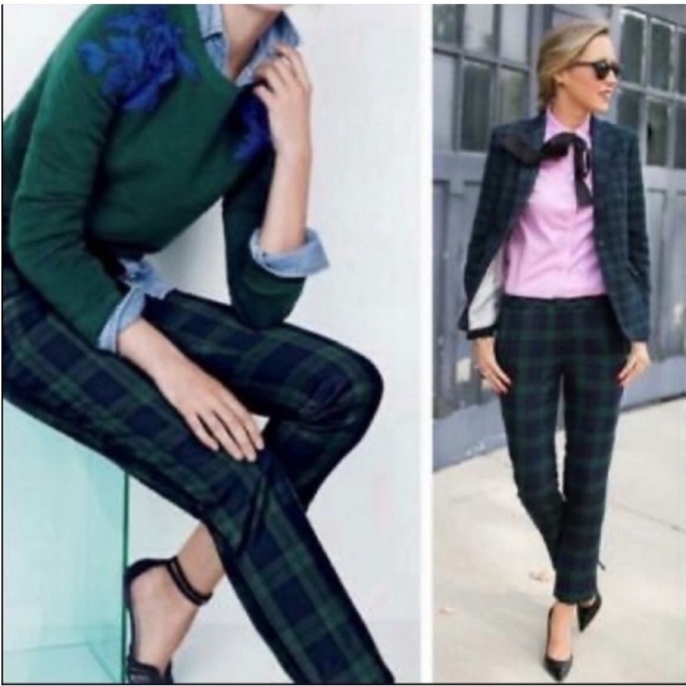 J. Crew TALL LONG Pant Trouser Tartan Plaid Wool Cameron Holiday Winter Classic